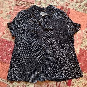 Vintage patchwork pattern blouse Sag Harbor Small